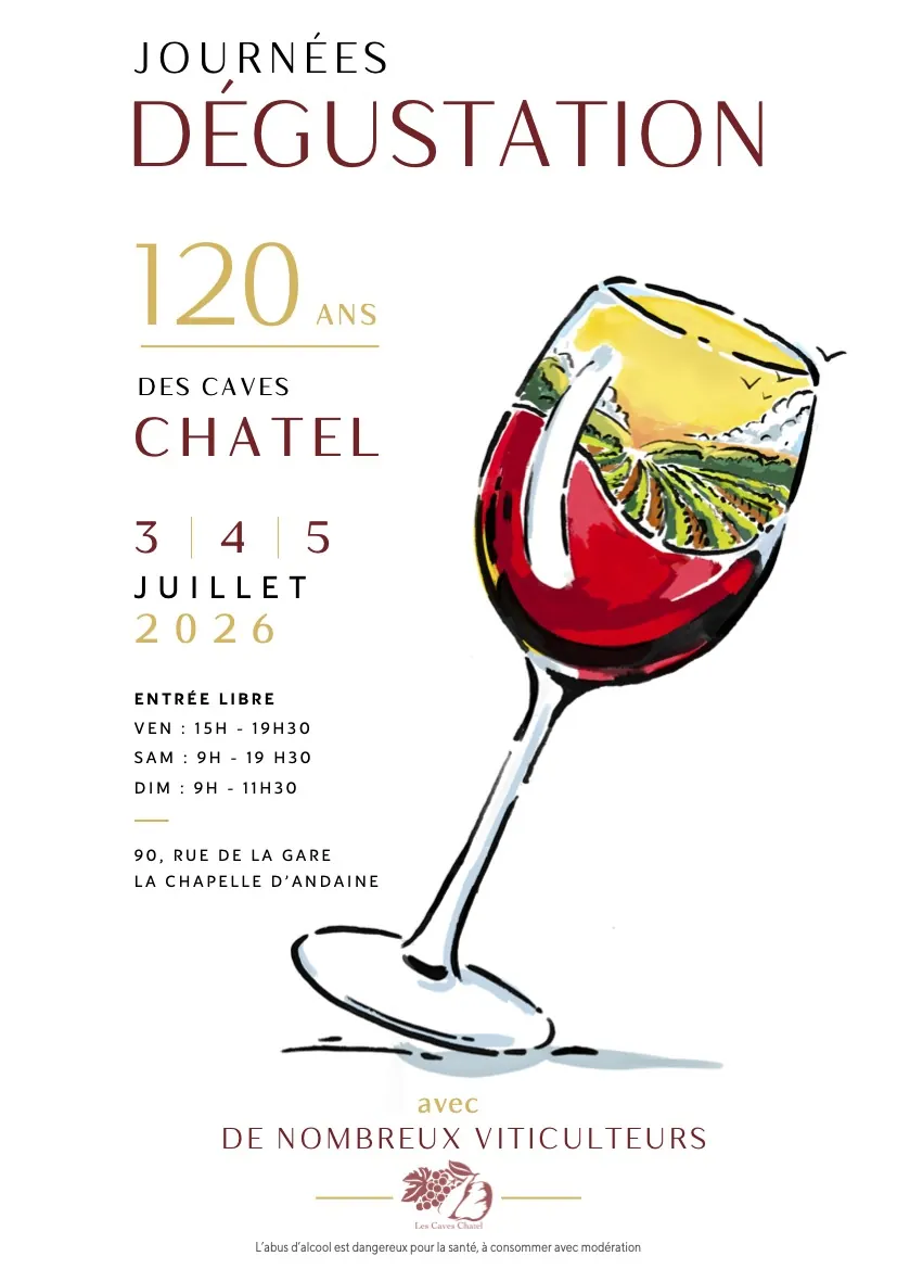 Affiche des 120 ans des Caves Chatel